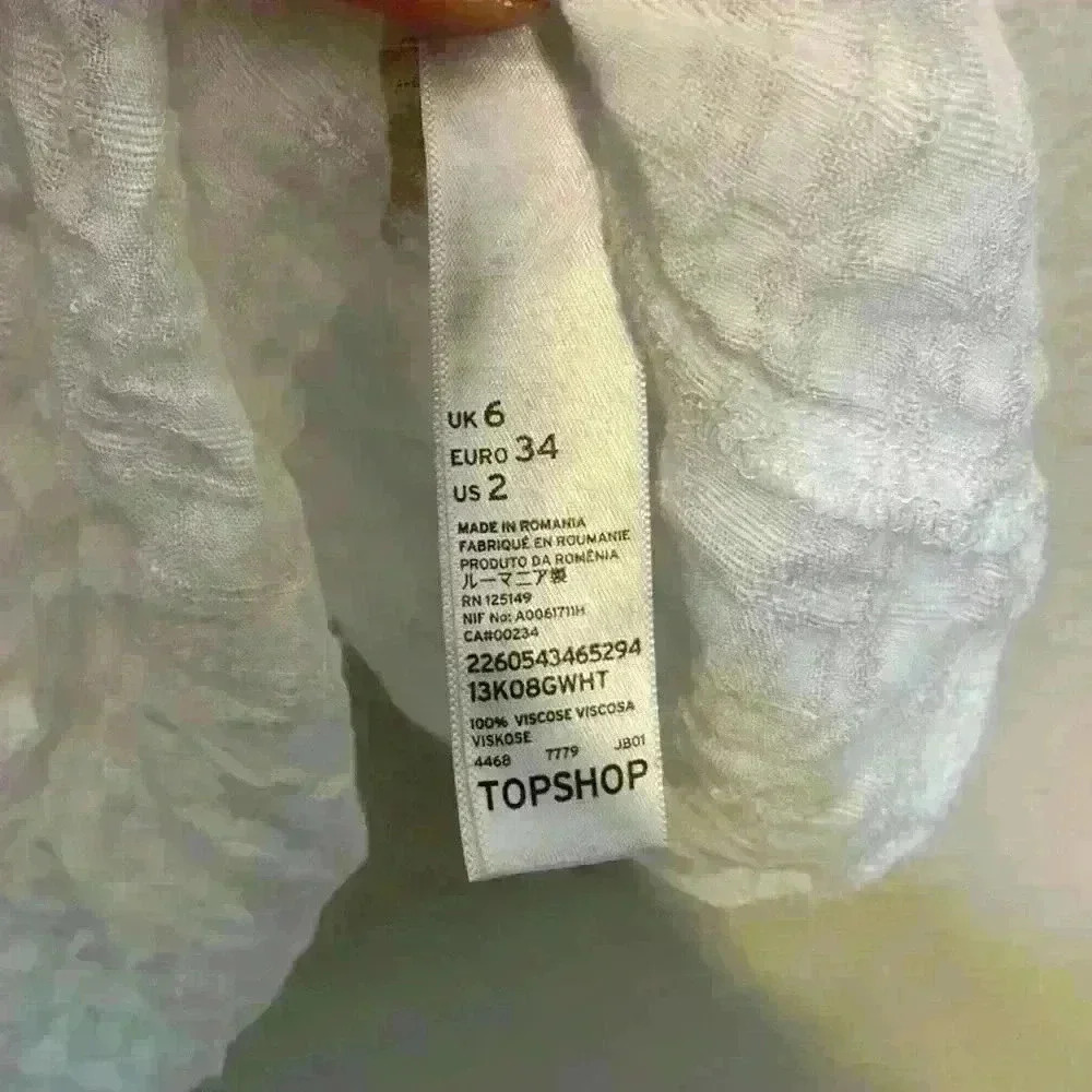 White Topshop sheer tank sz 2 summer beach vacation resort bridal lightweight - Picture 5 of 6